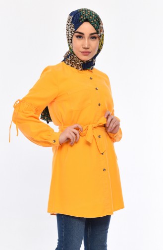 Belted Tencel Tunic 0719-02 Yellow 0719-02