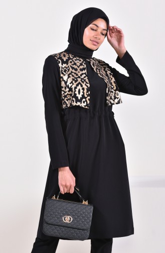 Gold Printed Tunic 1262-01 Black 1262-01