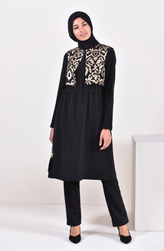 Gold Printed Tunic 1262-01 Black 1262-01