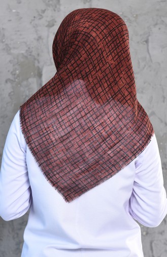 Patterned Flamed Cotton Scarf 2208-13 Tobacco 2208-13