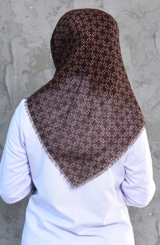 Patterned Flamed Cotton Scarf 2209-02 Brown 2209-02