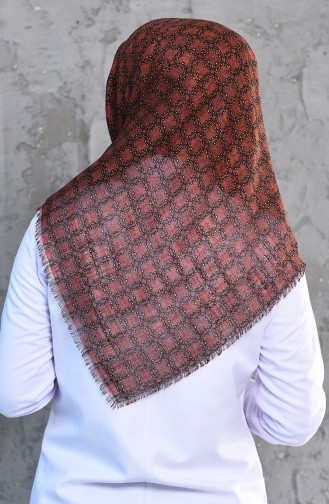 Patterned Flamed Cotton Scarf 2209-09 Tobacco 2209-09