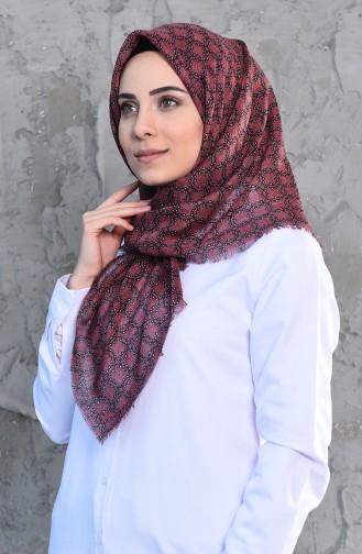 Patterned Flamed Cotton Scarf 2209-10 Rose dry 2209-10