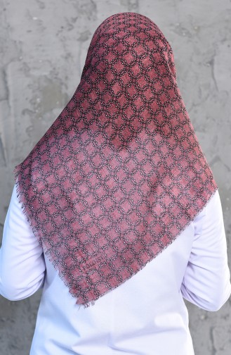 Patterned Flamed Cotton Scarf 2209-10 Rose dry 2209-10