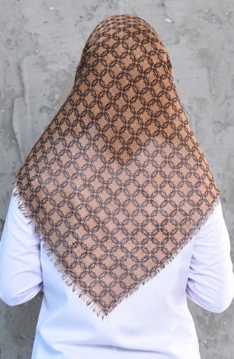 Patterned Flamed Cotton Scarf 2209-19 Maroon 2209-19