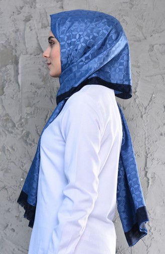 Karaca Monogram Şal Eşarp 90575-06 Lacivert Mavi