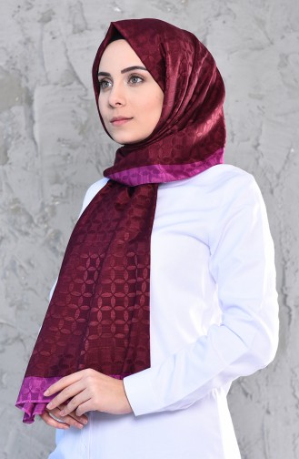 Karaca Monogram Şal Eşarp 90575-09 Fuşya Bordo 90575-09