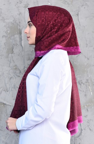 Karaca Monogram Şal Eşarp 90575-09 Fuşya Bordo 90575-09