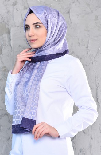 Karaca Monogram Patterned Shawl 90575-13 Lilac Light Purple 90575-13