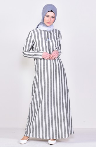 Striped A Pile Dress 2479-01 Black 2479-01