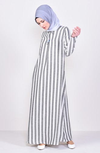 Striped A Pile Dress 2479-01 Black 2479-01