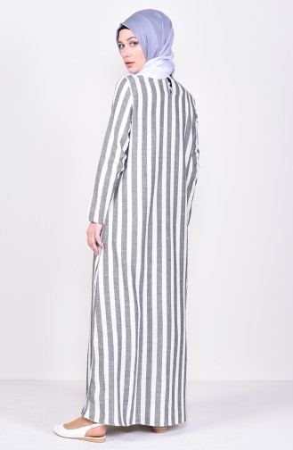 Striped A Pile Dress 2479-01 Black 2479-01
