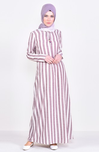 Striped A Pile Dress 2479-02 Bordeaux 2479-02
