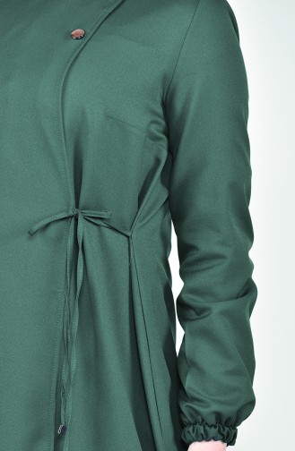 Tie Side Abaya  6814-05 Emerald Green 6814-05