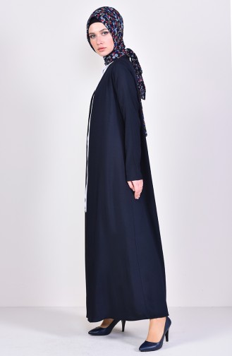 BENGISU Long Viscose Cardigan 4028-06 Navy Blue 4028-06