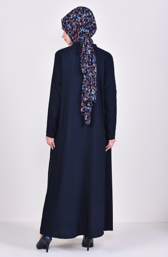 BENGISU Long Viscose Cardigan 4028-06 Navy Blue 4028-06