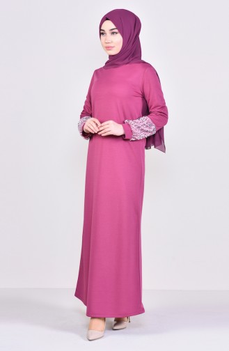 Robe Hijab Rose Pâle 4011-04