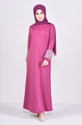 Robe Hijab Rose Pâle 4011-04