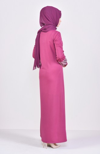 Robe Hijab Rose Pâle 4011-04