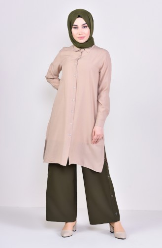 Viscose Slit Tunic 2480-01 Mink 2480-01