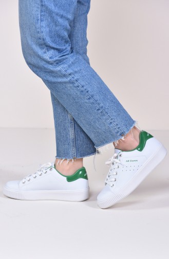 Chaussure Sport Pour Femme 0778-02 Blanc Vert 0778-02