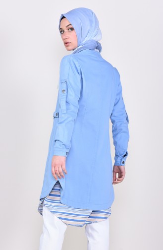 Jacke mit Knöpfen  6049-02 Blau 6049-02