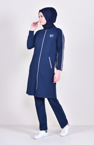 Zippered Tracksuit 1050-01 Navy 1050-01