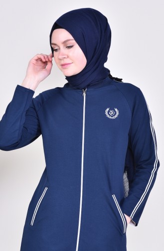 Zippered Tracksuit 1050-01 Navy 1050-01