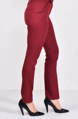 Pockets Straight cuff Pants 1951-05 Claret Red 1951-05