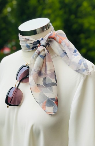 Foulard Mousseline a Motifs 52336-01 Beige 52336-01
