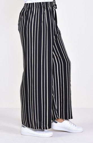 Striped Summer Pants 7844-02 Black 7844-02