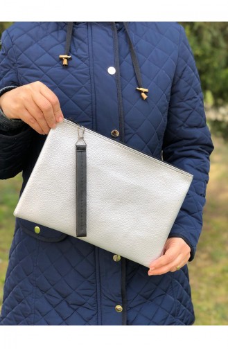 Silver Gray Portfolio Hand Bag 12-13