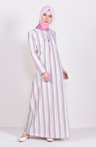 Striped A Pile Dress 6366-02 Powder 6366-02