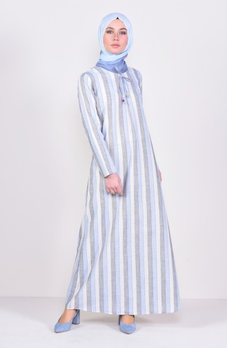 Striped A Pile Dress 6366-05 Blue 6366-05