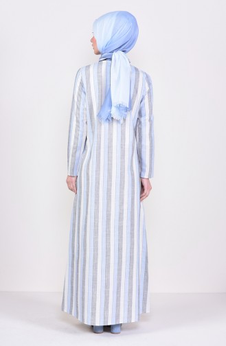 Striped A Pile Dress 6366-05 Blue 6366-05