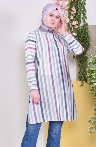 Striped Tunic 6368-02 Claret Red 6368-02