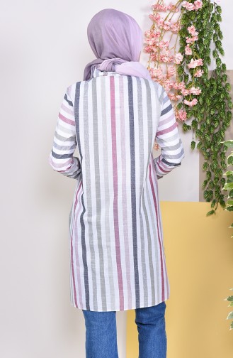 Striped Tunic 6368-02 Claret Red 6368-02