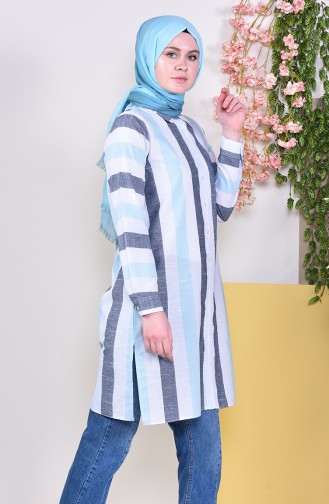 Striped Tunic 6369-02 Turquoise 6369-02