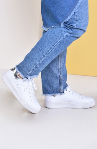 Women´s Sports Shoes 0778-03 White Silver 0778-03