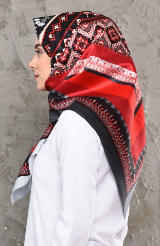 Digital Printed Taffeta Scarf 95261-03 Red 95261-03