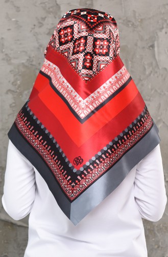 Digital Printed Taffeta Scarf 95261-03 Red 95261-03