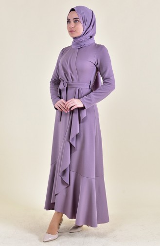Kleid mit Volant und Band 4064-10 Violett 4064-10