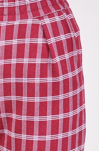 Checkered Pants 1005-01 Bordeaux 1005-01