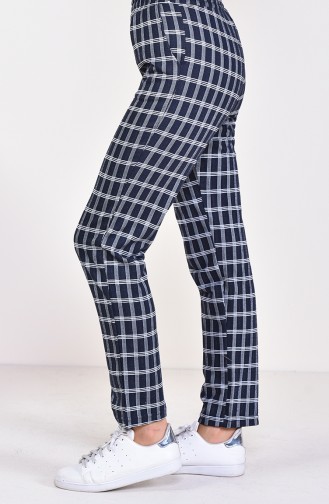 Checkered Pants 1005-04 Navy 1005-04