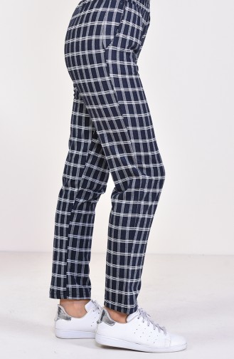 Checkered Pants 1005-04 Navy 1005-04