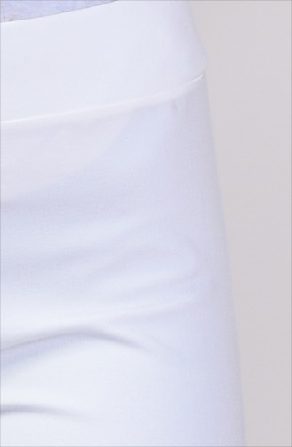 Gabardin İspanyol Paça Pantolon 2300-02 Beyaz