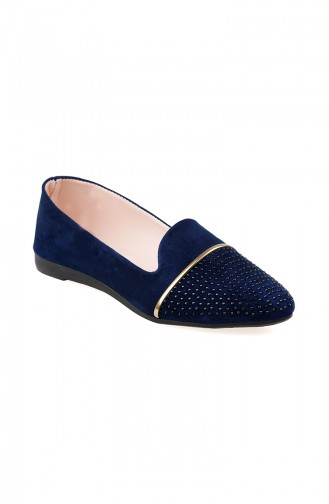 Woman Flat Shoe 0122-04 Navy Blue 0122-04