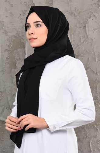 Plain Chiffon Shawl 4249-01 Black 4249-01