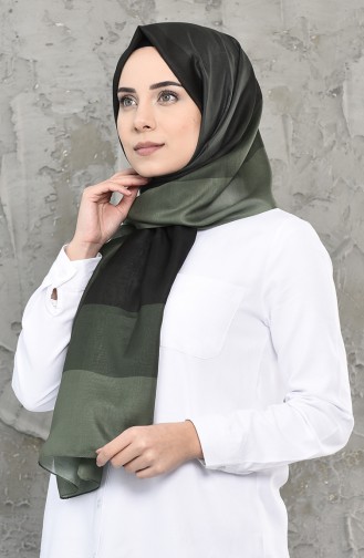 Patterned Cotton Shawl 95262-06 Khaki 95262-06