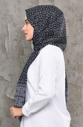Patterned Cotton Shawl 95264-02 Navy 95264-02